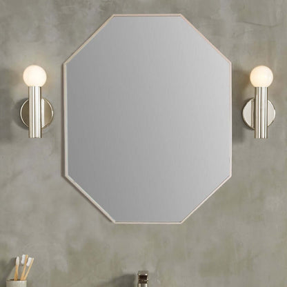 Octagon Metal Frame Mirror in Brushed Silver - 8834-24SL