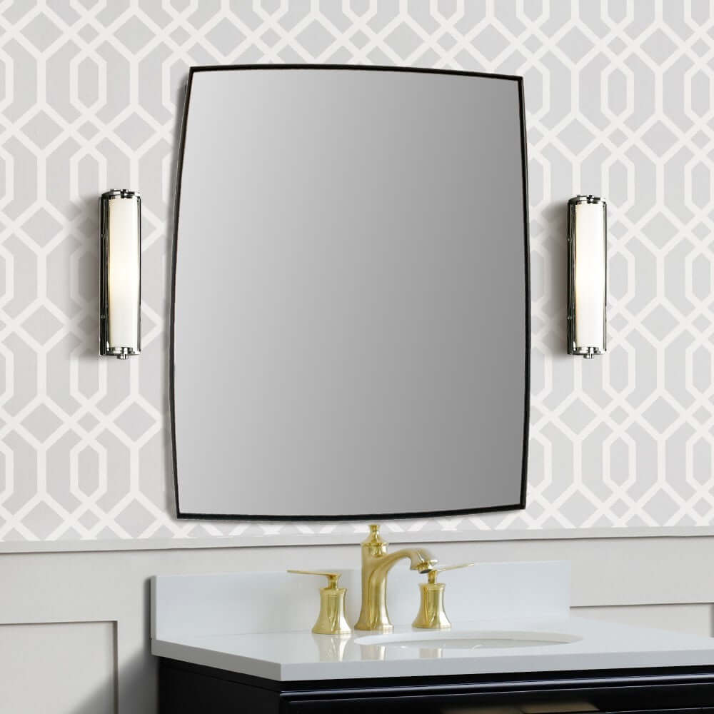 Rectangular Metal Frame Mirror in Matte Black - 8835B-24BL