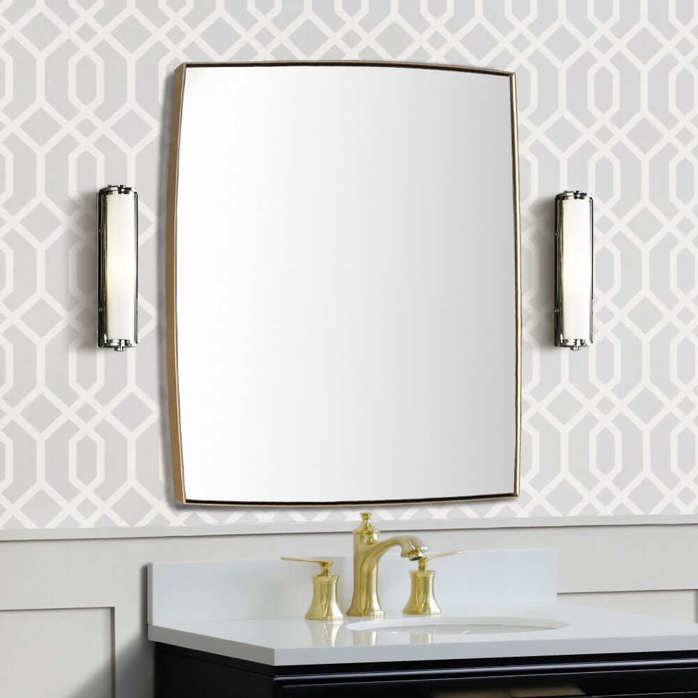 Rectangular Metal Frame Mirror in Brushed Gold - 8835B-24GD