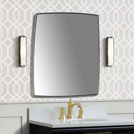 Rectangular Metal Frame Mirror in Brushed Silver - 8835B-24SL