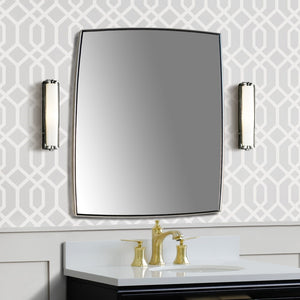 Rectangular Metal Frame Mirror in Brushed Silver - 8835B-24SL