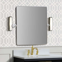 Load image into Gallery viewer, Rectangular Metal Frame Pivot Mirror in Brushed Silver - 8836-24SL