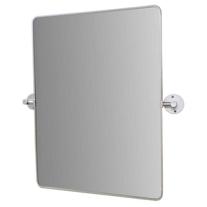 Rectangular Metal Frame Pivot Mirror in Brushed Silver - 8836-24SL