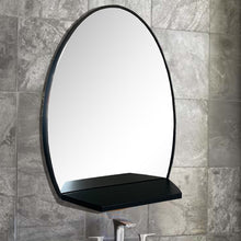 Load image into Gallery viewer, Oval Metal Frame Mirror with Shelf in Matte Black - 8837-24BL