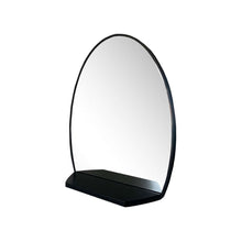 Load image into Gallery viewer, Oval Metal Frame Mirror with Shelf in Matte Black - 8837-24BL