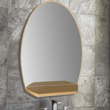 Load image into Gallery viewer, Oval Metal Frame Mirror with Shelf in Brushed Gold - 8837-24GD