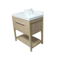 Load image into Gallery viewer, 31.5&quot; Single Sink Vanity In Neutral Finish with White Ceramic Top - 804353V-CO