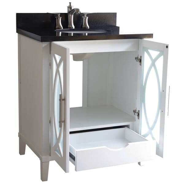 30 in Single sink vanity-manufactured wood-white - 9009-30-WH-BG