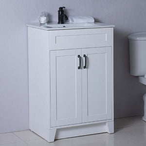 24 in Single sink vanity-manufactured wood-white - 9003-24-WH