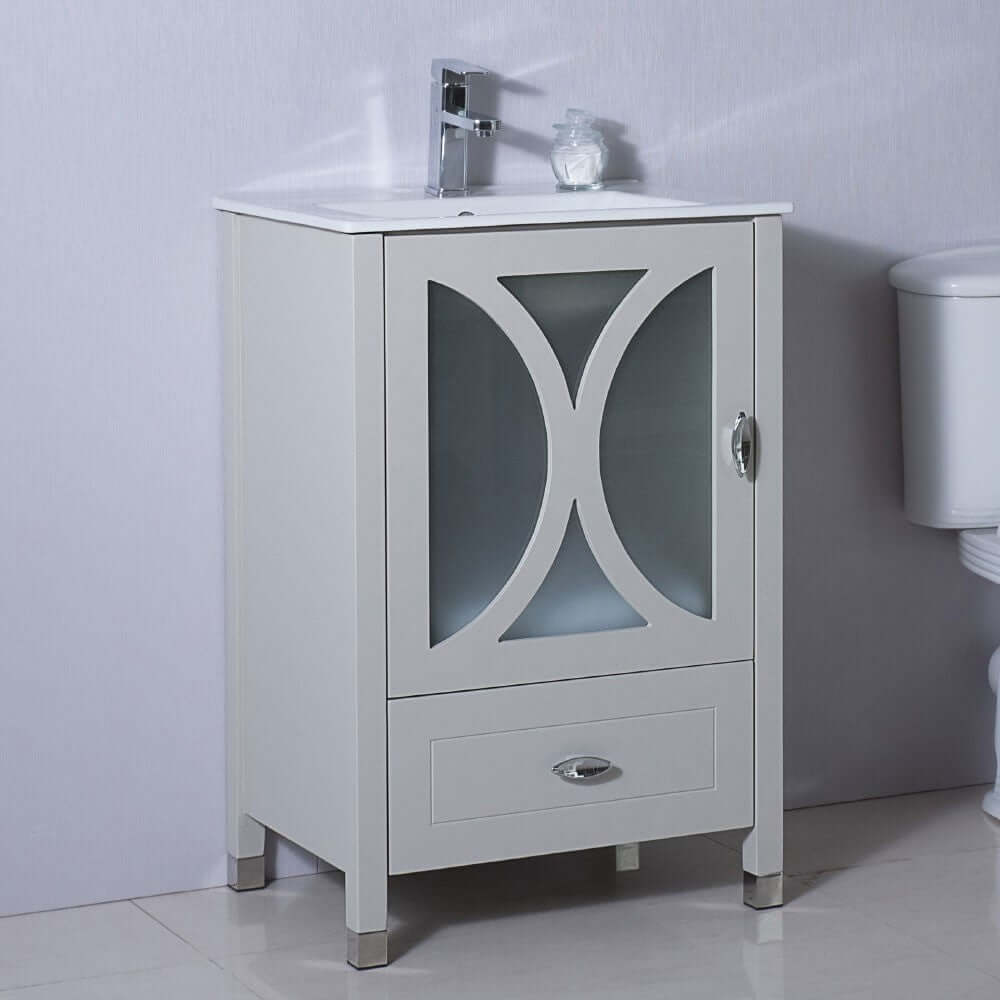 24 in Single sink vanity-manufactured wood-light gray - 9005-24-LG