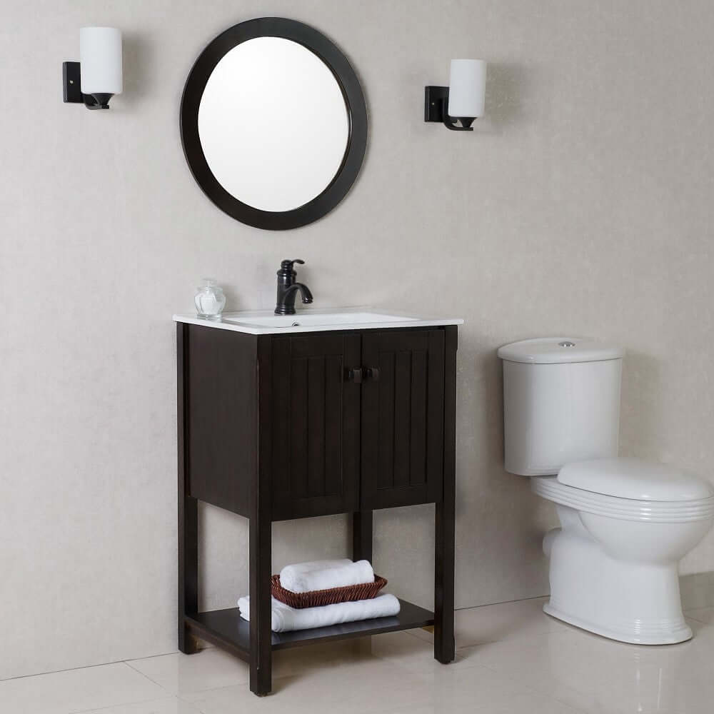 24 in Single sink vanity-manufactured wood-sable walnut - 9006-24-SW