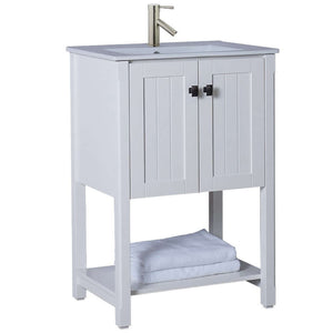 24 in Single sink vanity-manufactured wood-white - 9006-24-WH