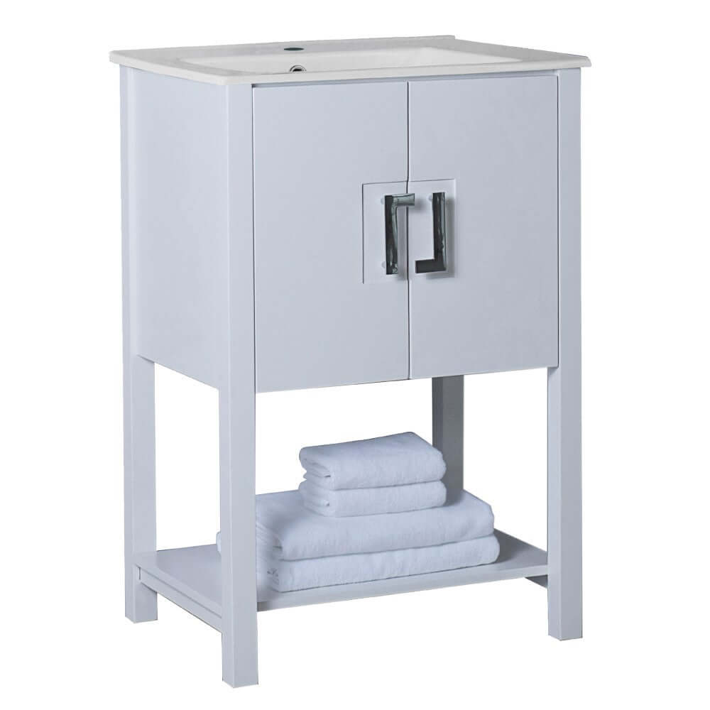 24 in Single sink vanity-manufactured wood-white - 9007-24-WH