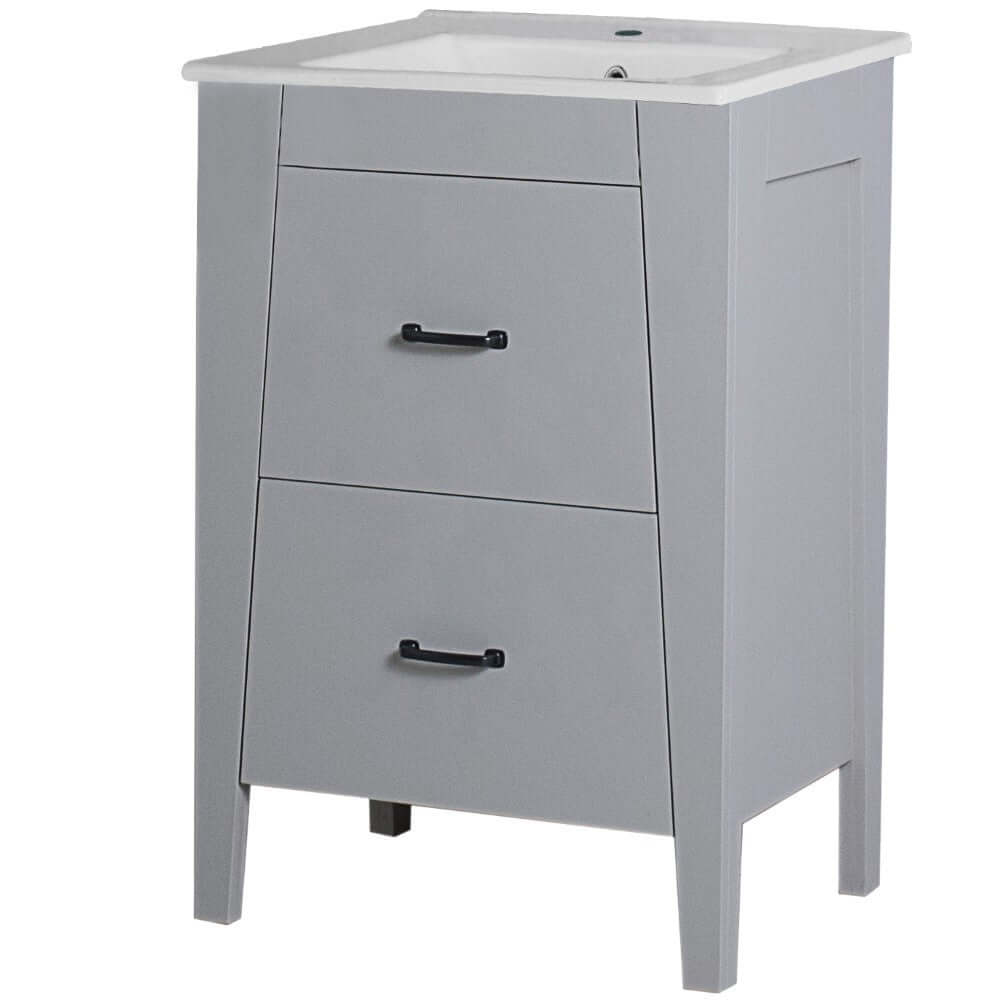 24 in Single sink vanity-manufactured wood-light gray - 9008-24-LG