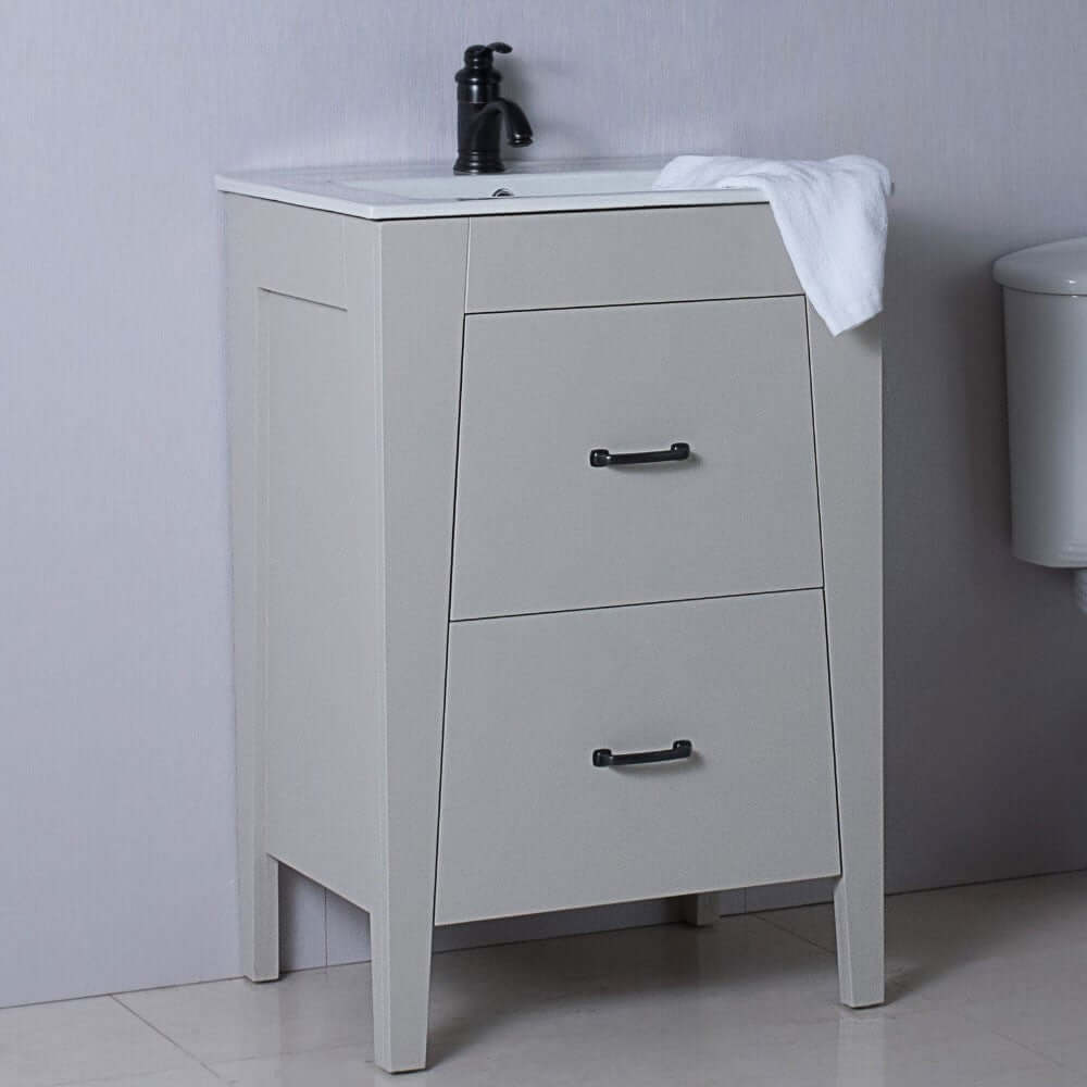 24 in Single sink vanity-manufactured wood-light gray - 9008-24-LG