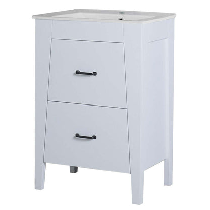 24 in Single sink vanity-manufactured wood-white - 9008-24-WH