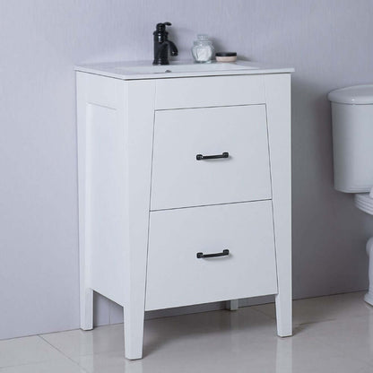24 in Single sink vanity-manufactured wood-white - 9008-24-WH
