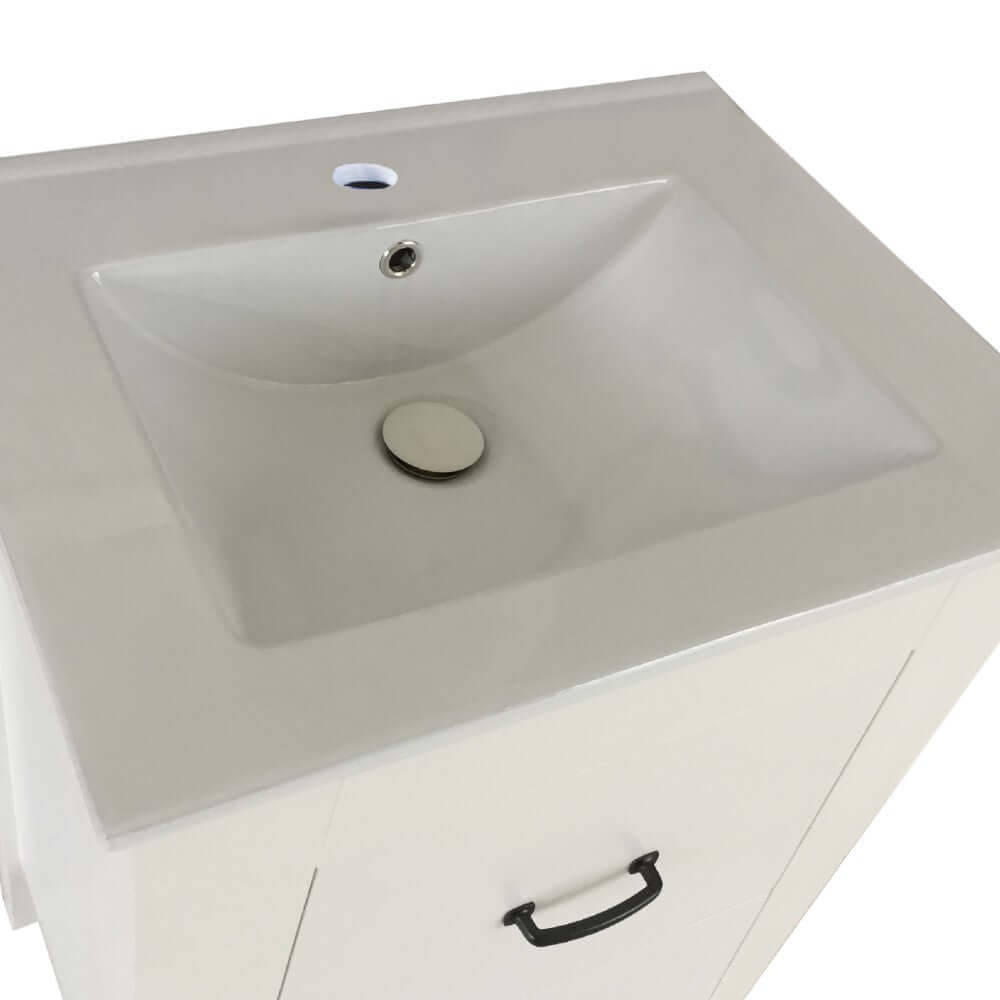 24 in Single sink vanity-manufactured wood-white - 9008-24-WH