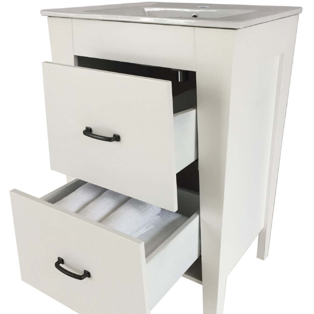 24 in Single sink vanity-manufactured wood-white - 9008-24-WH