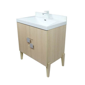 31.5" Single Sink Vanity In Neutral Finish with White Ceramic Top - 804366V-CO