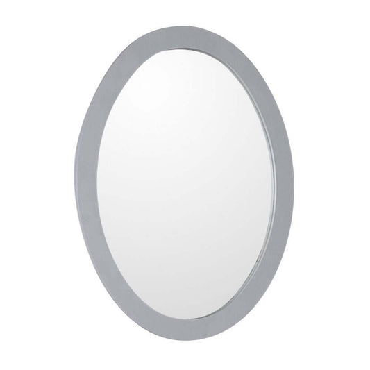 Oval framed mirror-manufactured wood-light gray - 9902-M-LG