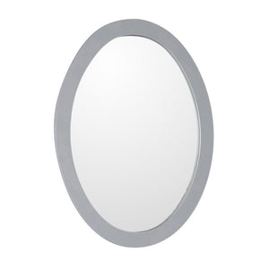 Oval framed mirror-manufactured wood-light gray - 9902-M-LG
