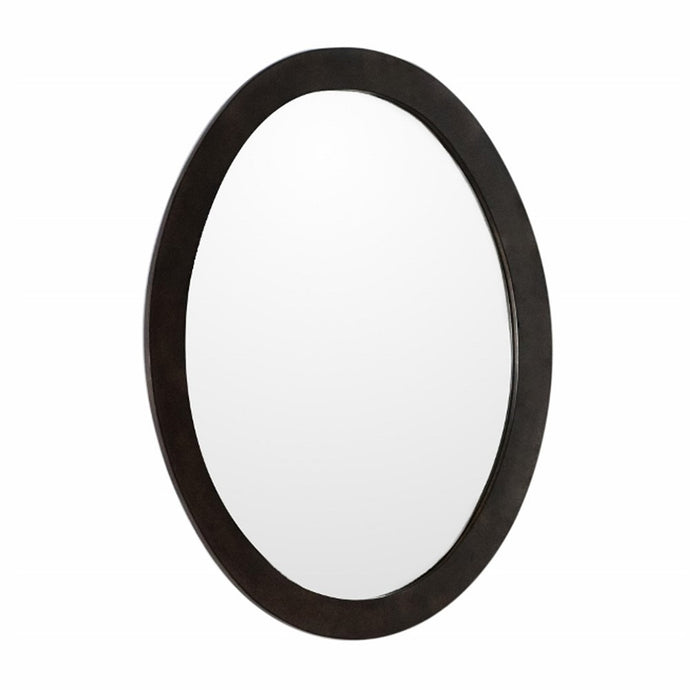 Oval framed mirror-manufactured wood-sable walnut - 9902-M-SW