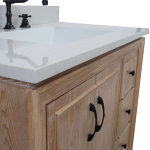 37 in. Single Sink Vanity in Weathered Neutral with Engineered Quartz Top - A3722-MT3-AQ