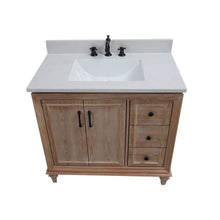 Load image into Gallery viewer, 37 in. Single Sink Vanity in Weathered Neutral with Engineered Quartz Top - A3722-MT3-AQ