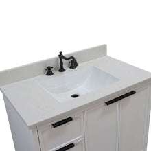 Load image into Gallery viewer, 37 in. Single Sink Vanity in White with Engineered Quartz Top - D3722-WH-AQ