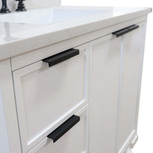 Load image into Gallery viewer, 37 in. Single Sink Vanity in White with Engineered Quartz Top - D3722-WH-AQ