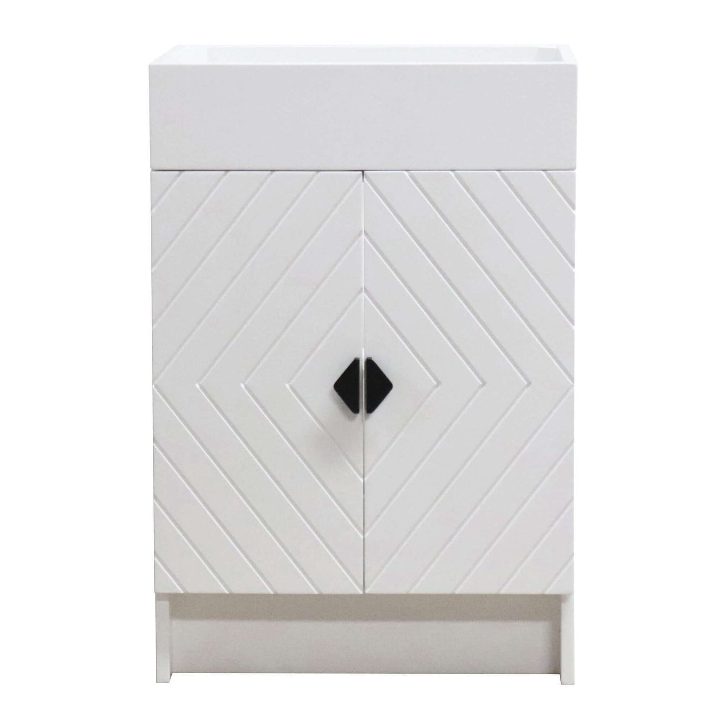 23 in. Single Sink Foldable Vanity Cabinet, White Finish - F23C-BL-CAB