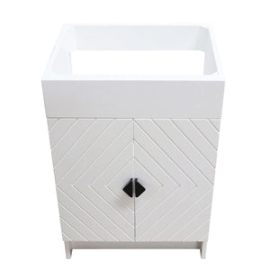 23 in. Single Sink Foldable Vanity Cabinet, White Finish - F23C-BL-CAB