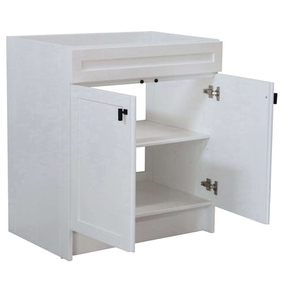 30 in. Single Sink Foldable Vanity Cabinet, White Finish - F30A-BL-CAB