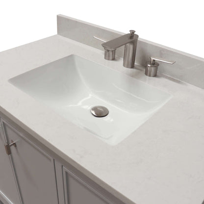 37 in. Single Sink Vanity in French Gray with Engineered Quartz Top - G3722-BN-FG-AQ