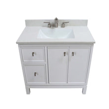 Load image into Gallery viewer, 37 in. Single Sink Vanity in White with Engineered Quartz Top - G3722-BN-WH-AQ