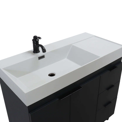 39 in. Single Sink Vanity in Dark Gray with Light Gray Composite Granite Sink Top - G3918-DG-FG