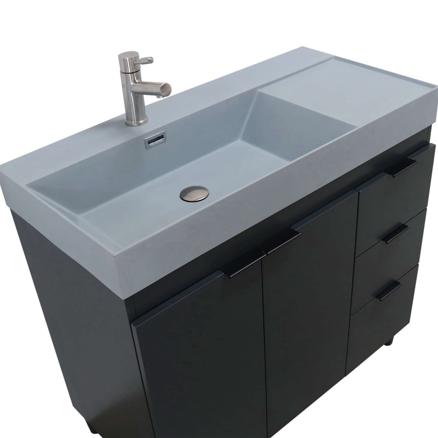 39 in. Single Sink Vanity in Dark Gray with Dark Gray Composite Granite Sink Top - G3918-DG-SG