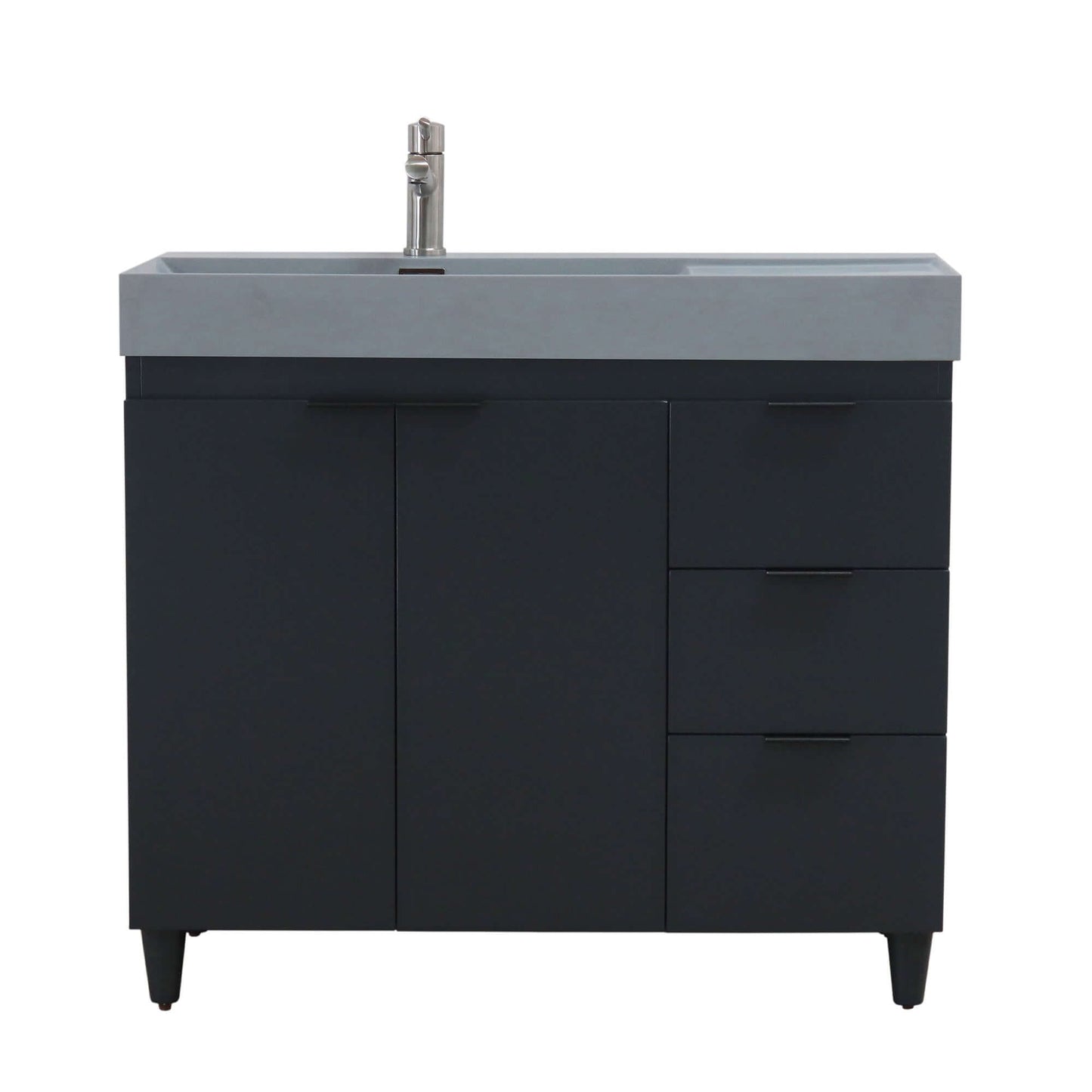 39 in. Single Sink Vanity in Dark Gray with Dark Gray Composite Granite Sink Top - G3918-DG-SG