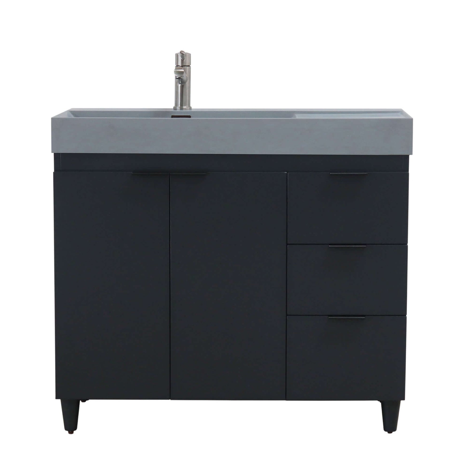 39 in. Single Sink Vanity in Dark Gray with Dark Gray Composite Granite Sink Top - G3918-DG-SG