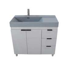 Load image into Gallery viewer, 39 in. Single Sink Vanity in French Gray with Dark Gray Composite Granite Sink Top - G3918-FG-SG