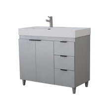 Load image into Gallery viewer, 39 in. Single Sink Vanity in French Gray with White Composite Granite Sink Top - G3918-FG-SW
