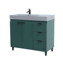 Load image into Gallery viewer, 39 in. Single Sink Vanity in Hunter Green with Dark Gray Composite Granite Top - G3918-HG-SG