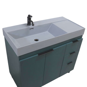 39 in. Single Sink Vanity in Hunter Green with Dark Gray Composite Granite Top - G3918-HG-SG