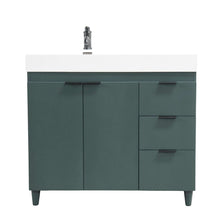 Load image into Gallery viewer, 39 in. Single Sink Vanity in Hunter Green with White Composite Granite Top - G3918-HG-SW