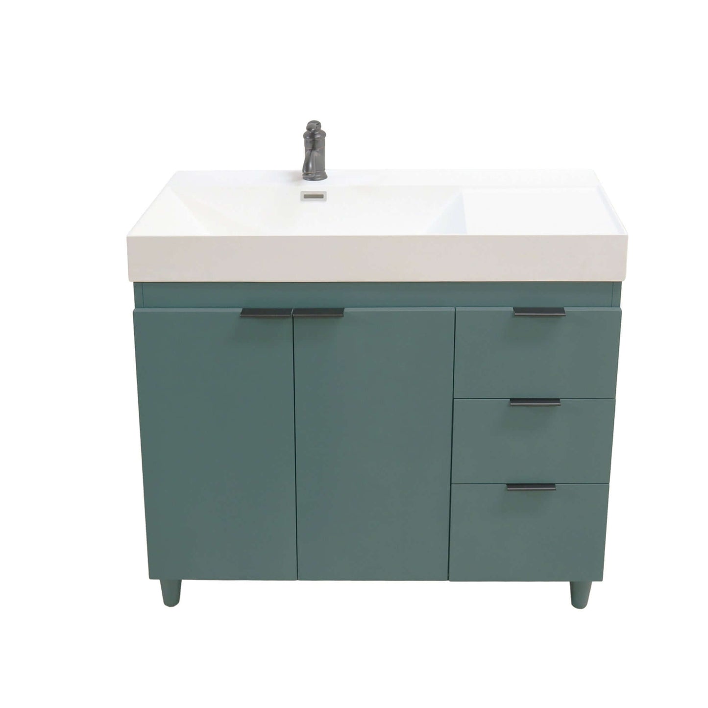 39 in. Single Sink Vanity in Hunter Green with White Composite Granite Top - G3918-HG-SW