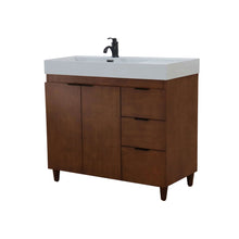 Load image into Gallery viewer, 39 in. Single Sink Vanity in Walnut with Light Gray Composite Granite Top - G3918-WA-FG