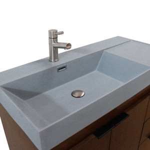 39 in. Single Sink Vanity in Walnut with Dark Gray Composite Granite Top - G3918-WA-SG
