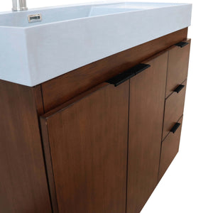 39 in. Single Sink Vanity in Walnut with Light Gray Composite Granite Top - G3918-WA-FG