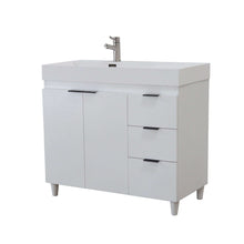 Load image into Gallery viewer, 39 in. Single Sink Vanity in White with White Composite Granite Top - G3918-WH-SW